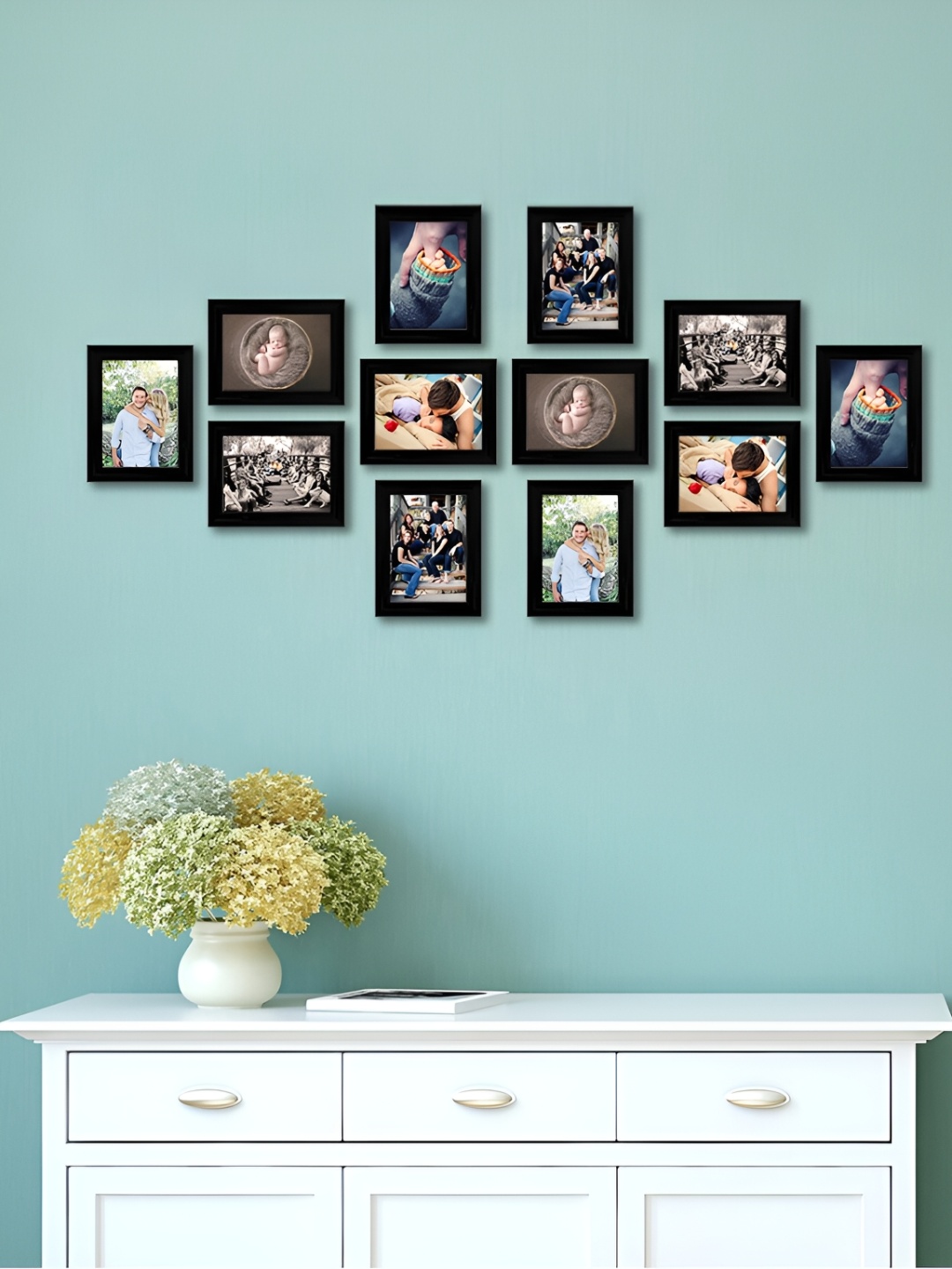 

ArtzFolio Black 12 Pieces Wooden Wall Photo Frames