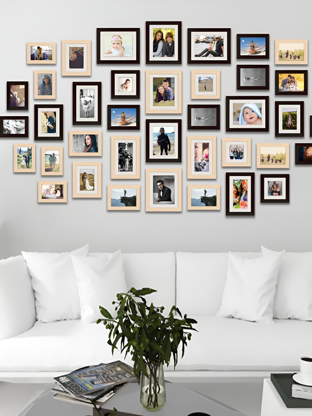 

ArtzFolio Black Cream 39 Pieces Wooden Wall Photo Frames