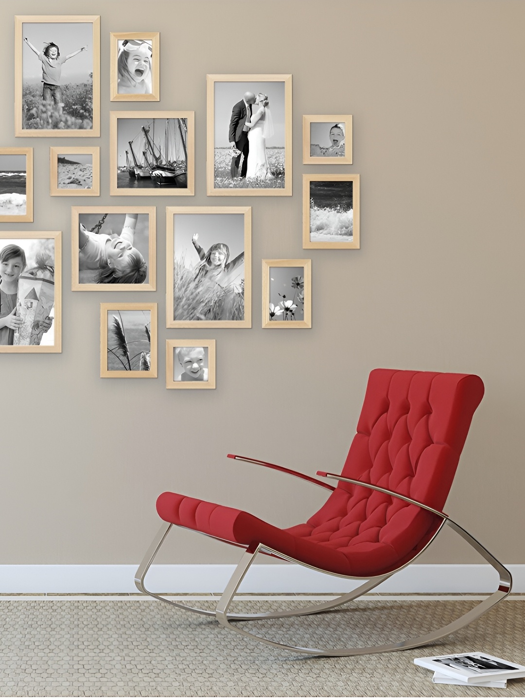 

ArtzFolio Camel Brown 15 Pieces Wood Wall Photo Frames