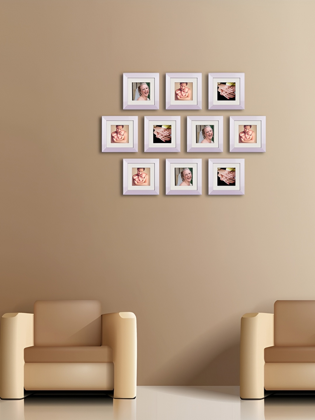 

ArtzFolio White 10Pcs Wooden Wall Photo Frames