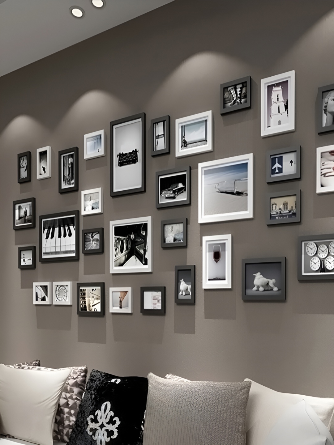 

ArtzFolio White & Black 31 Pieces Wooden Wall Photo Frames