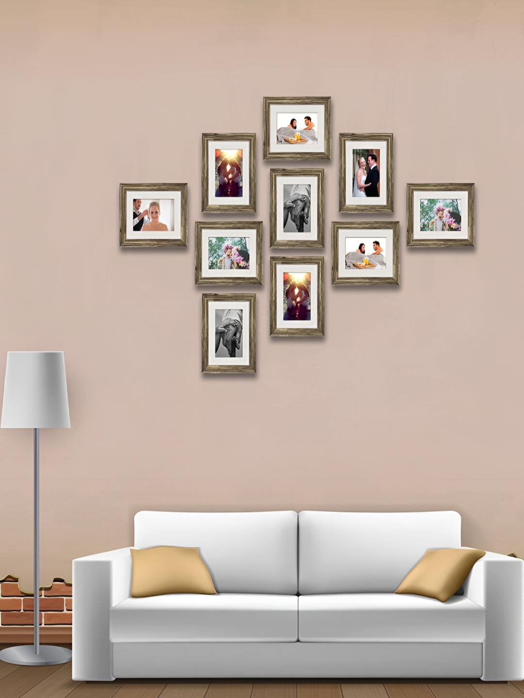 

ArtzFolio Gold-Toned 10Pcs Wooden Wall Photo Frames