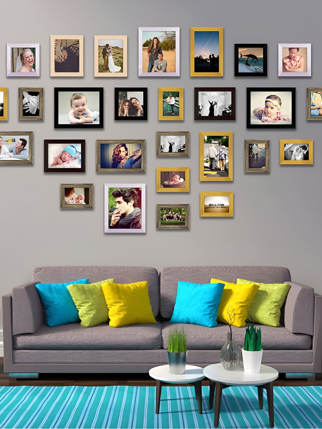 

ArtzFolio White & Black 28 Pieces Wooden Wall Photo Frames