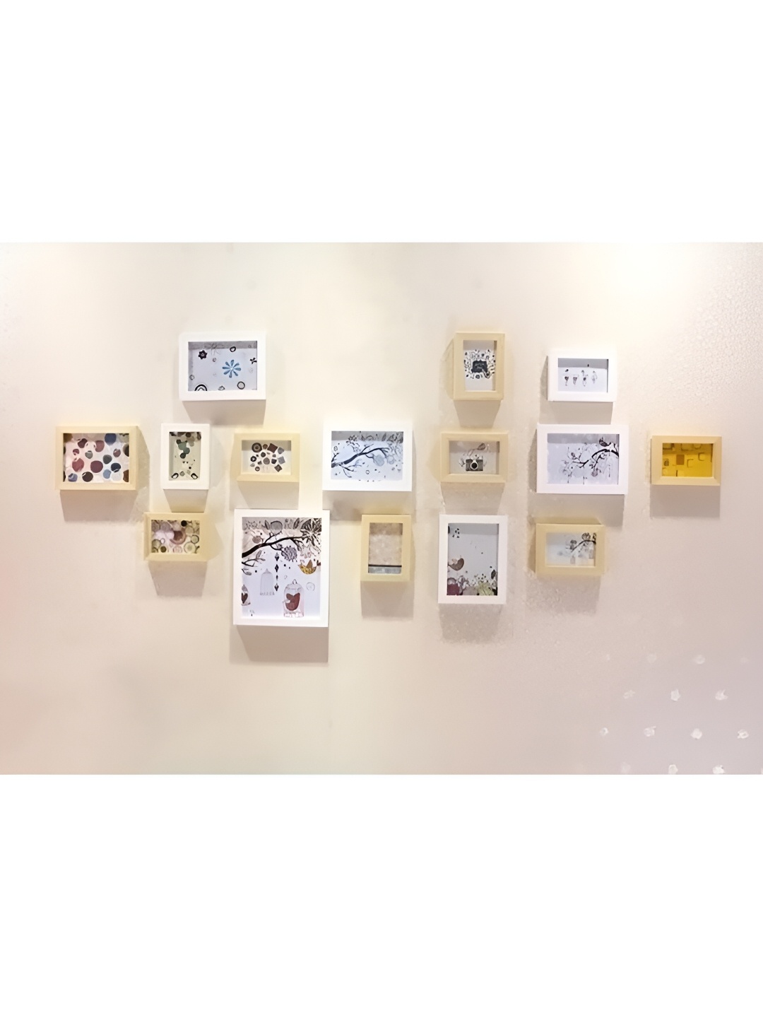 

ArtzFolio Camel Brown White 15 Pieces Wood Wall Photo Frames