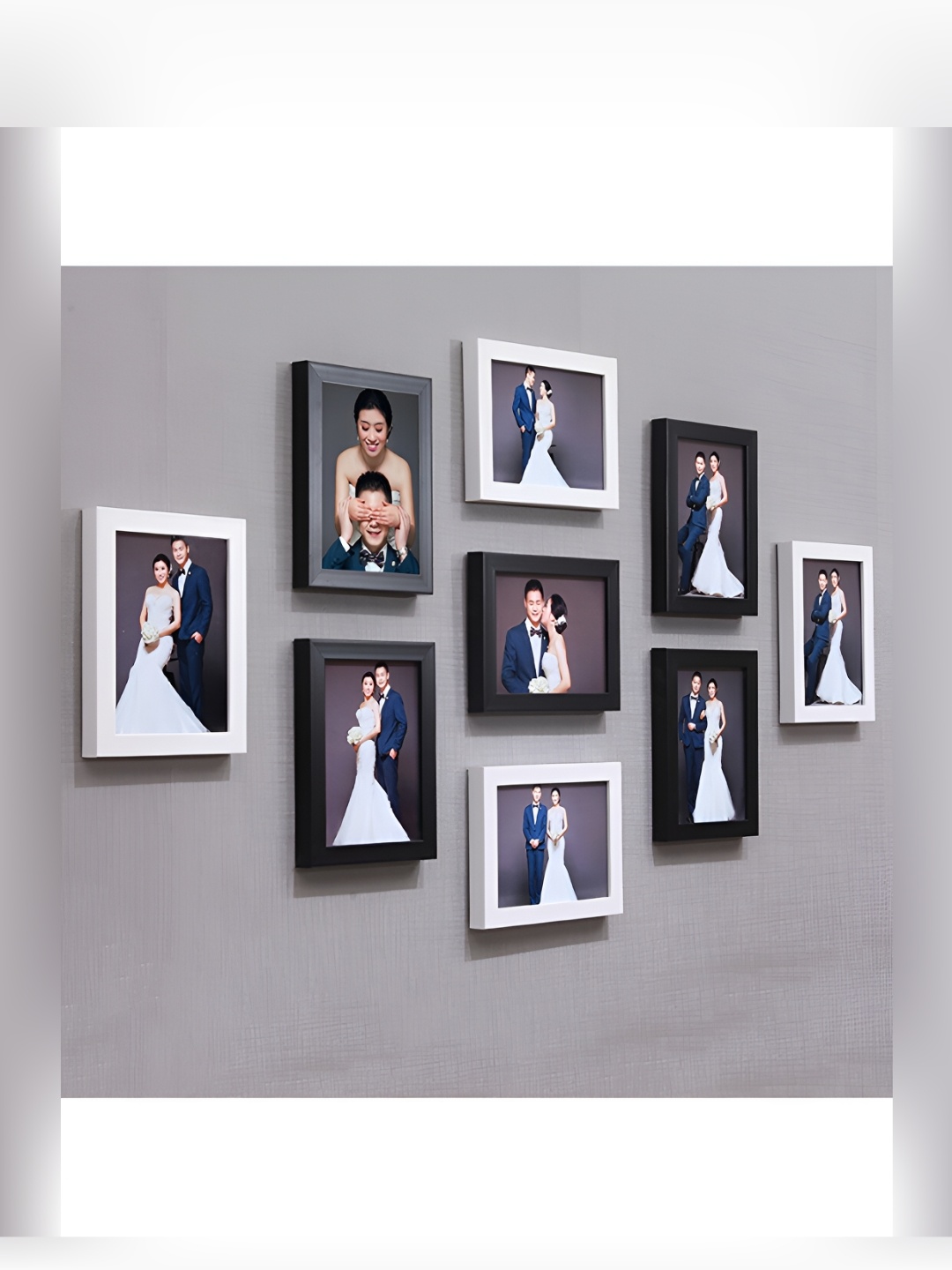 

ArtzFolio White Black 9 Pieces Wooden Wall Photo Frames