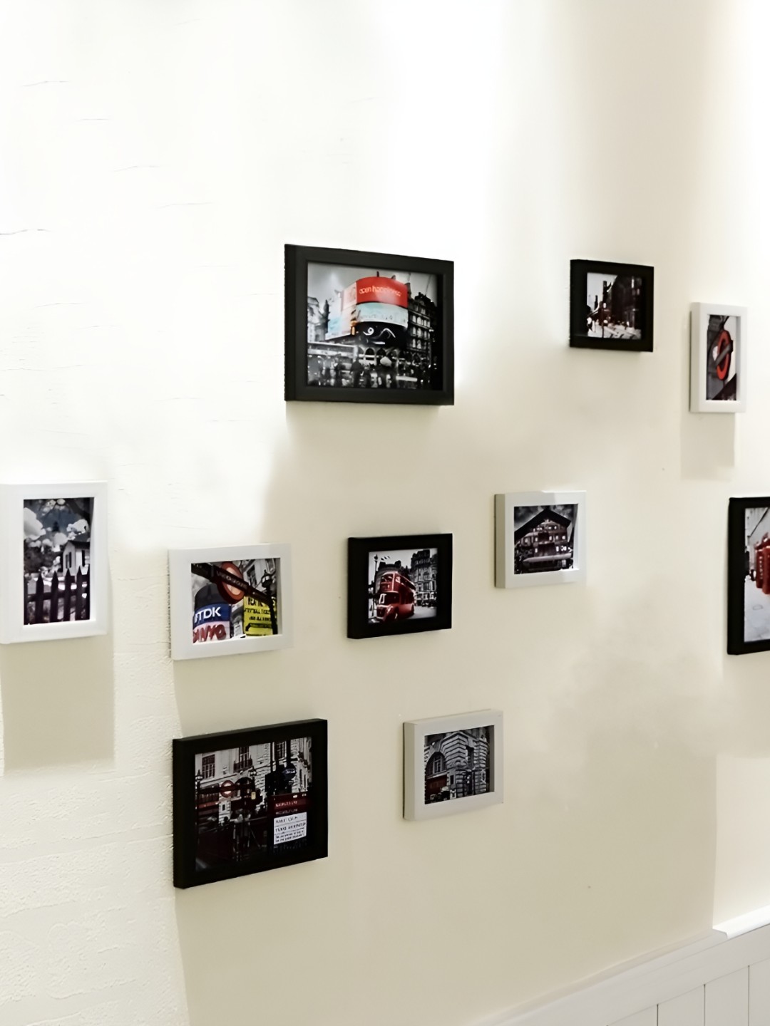 

ArtzFolio Black White 10 Pieces Wooden Wall Photo Frames