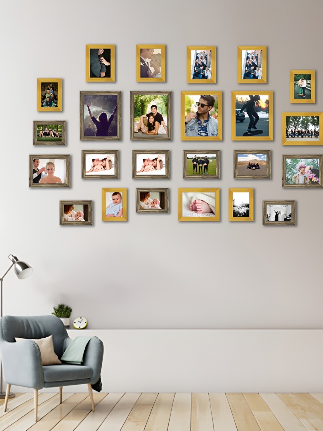 

ArtzFolio Brown & Beige 24 Pieces Wooden Wall Photo Frames