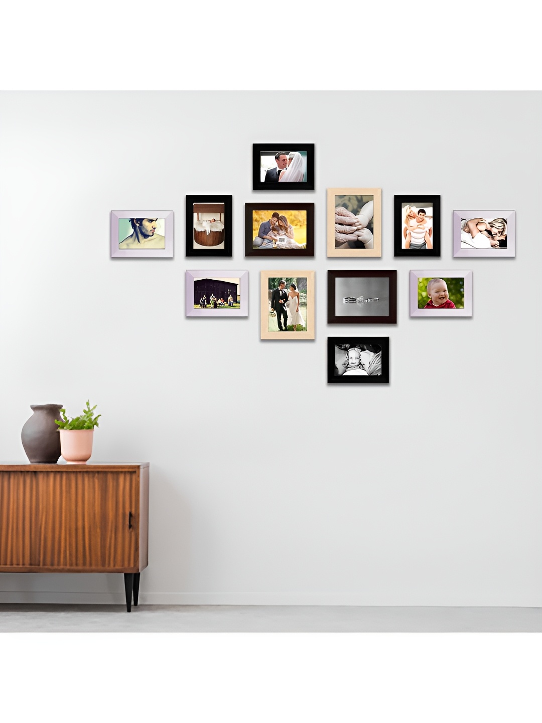 

ArtzFolio Beige & White12 Pcs Wooden Wall Photo Frames