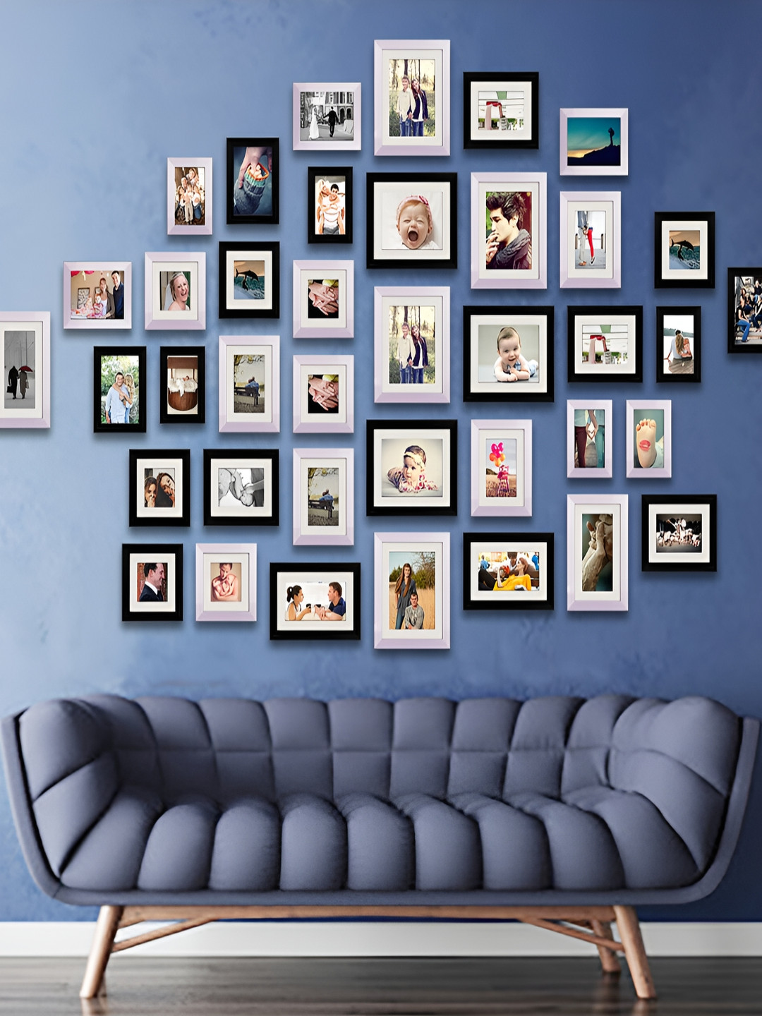 

ArtzFolio White & Black 39 Pieces Wooden Wall Photo Frames