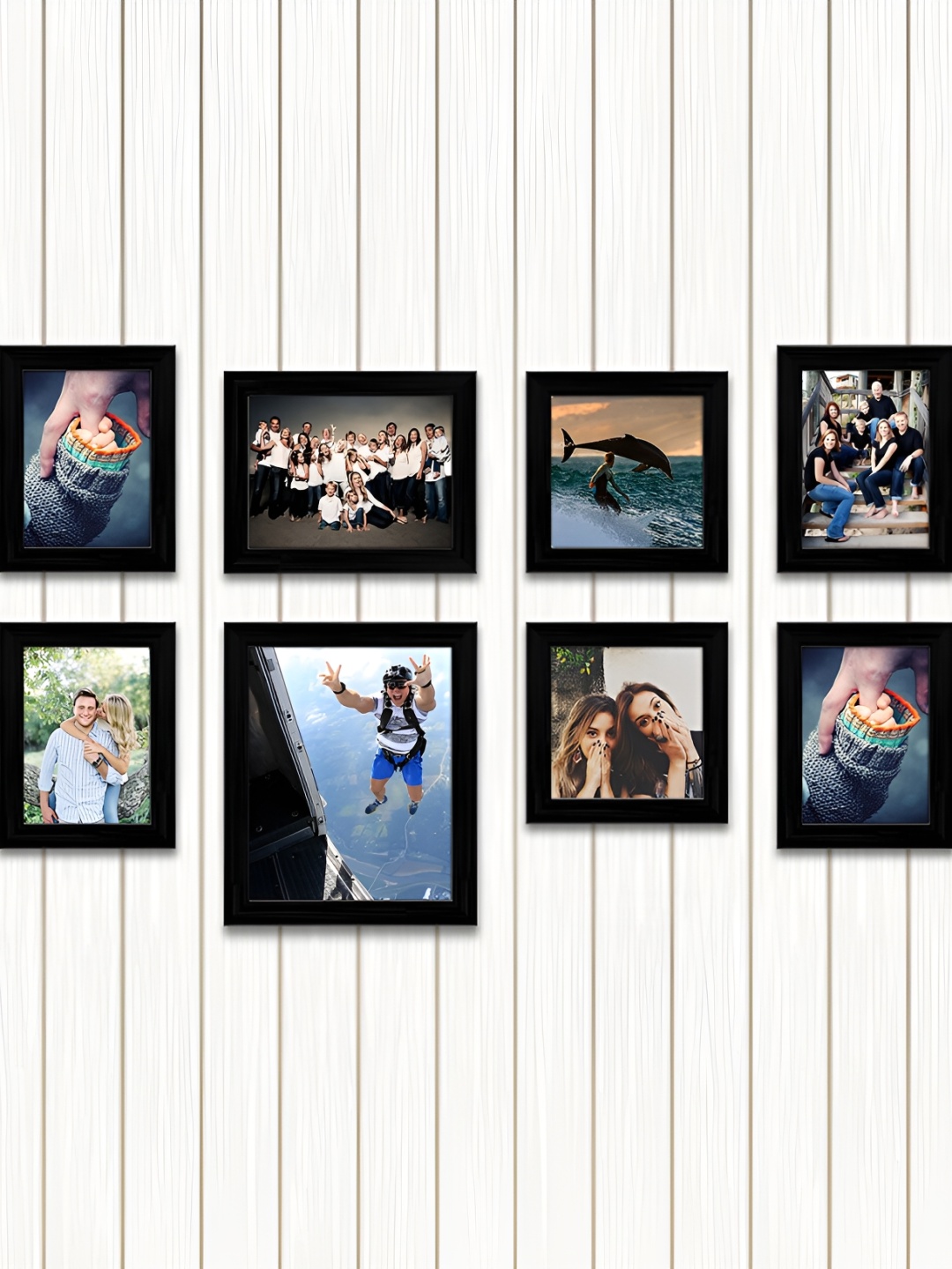

ArtzFolio Black 8 Pieces Wooden Wall Photo Frames