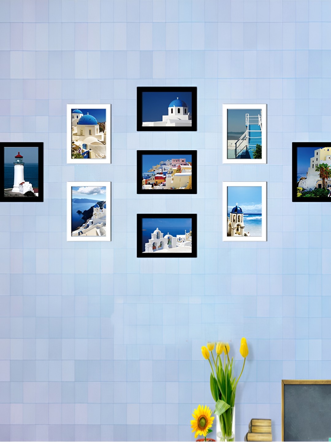 

ArtzFolio Black & White 9 Pieces Wood Wall Photo Frames