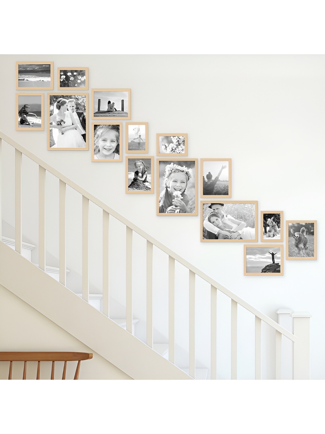 

ArtzFolio Camel Brown 15 Pieces Wooden Wall Photo Frames