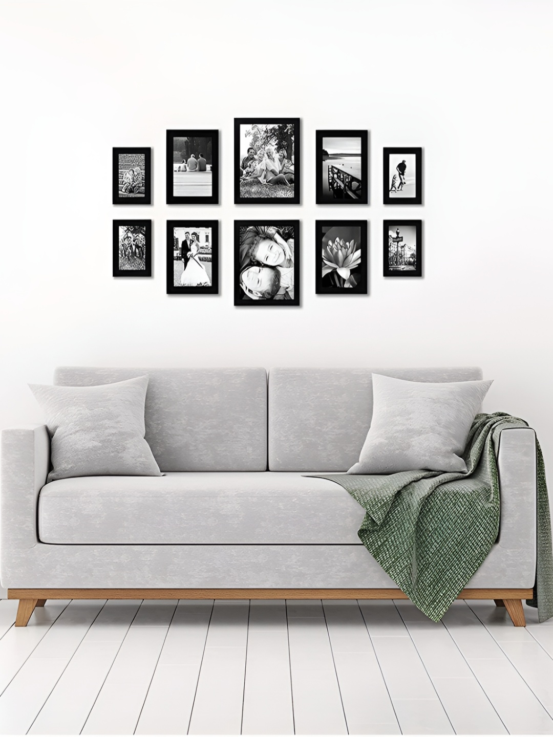 

ArtzFolio Black 10Pcs Wooden Wall Photo Frames