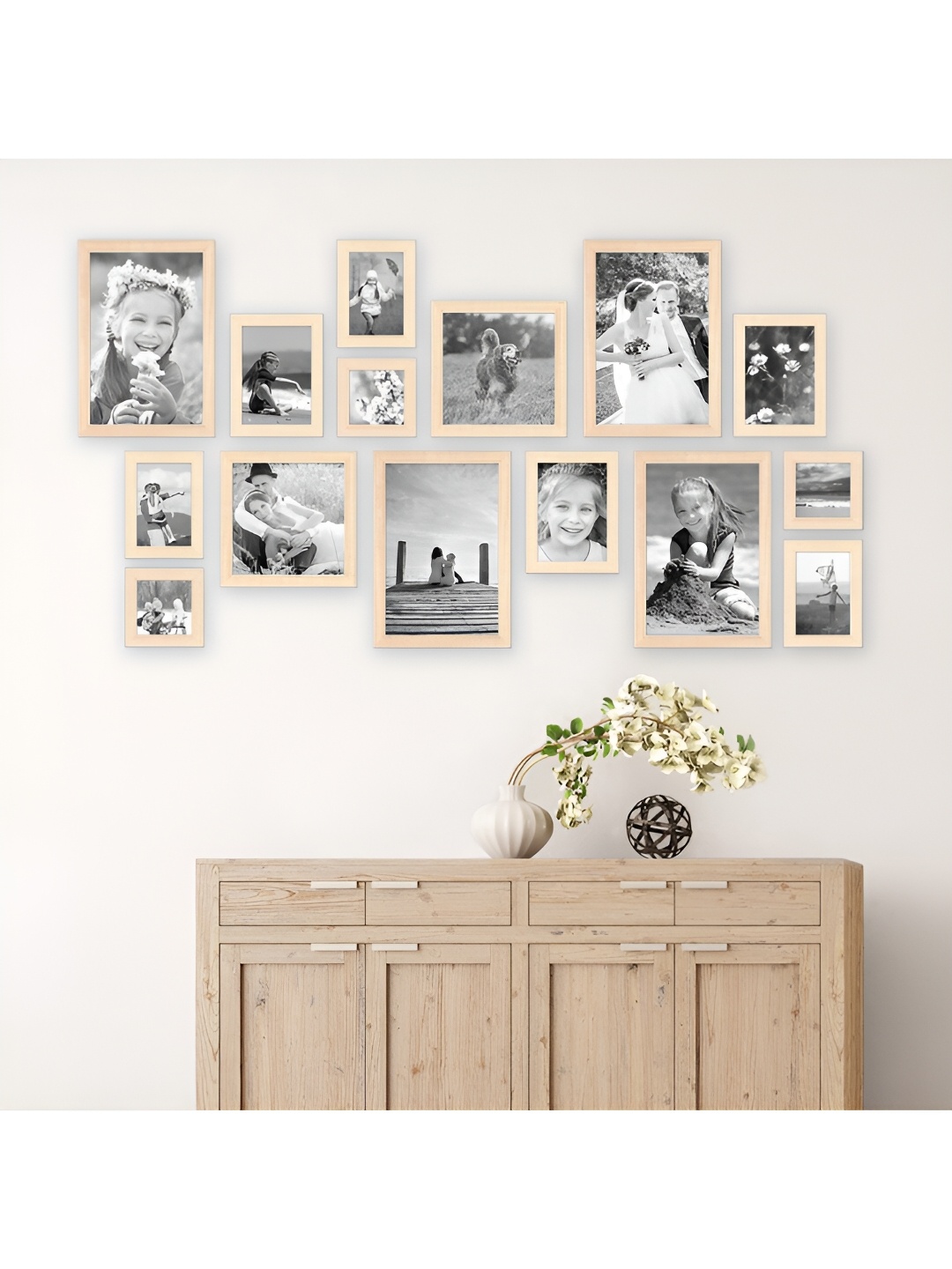 

ArtzFolio Camel Brown 15Pcs Wooden Wall Photo Frames