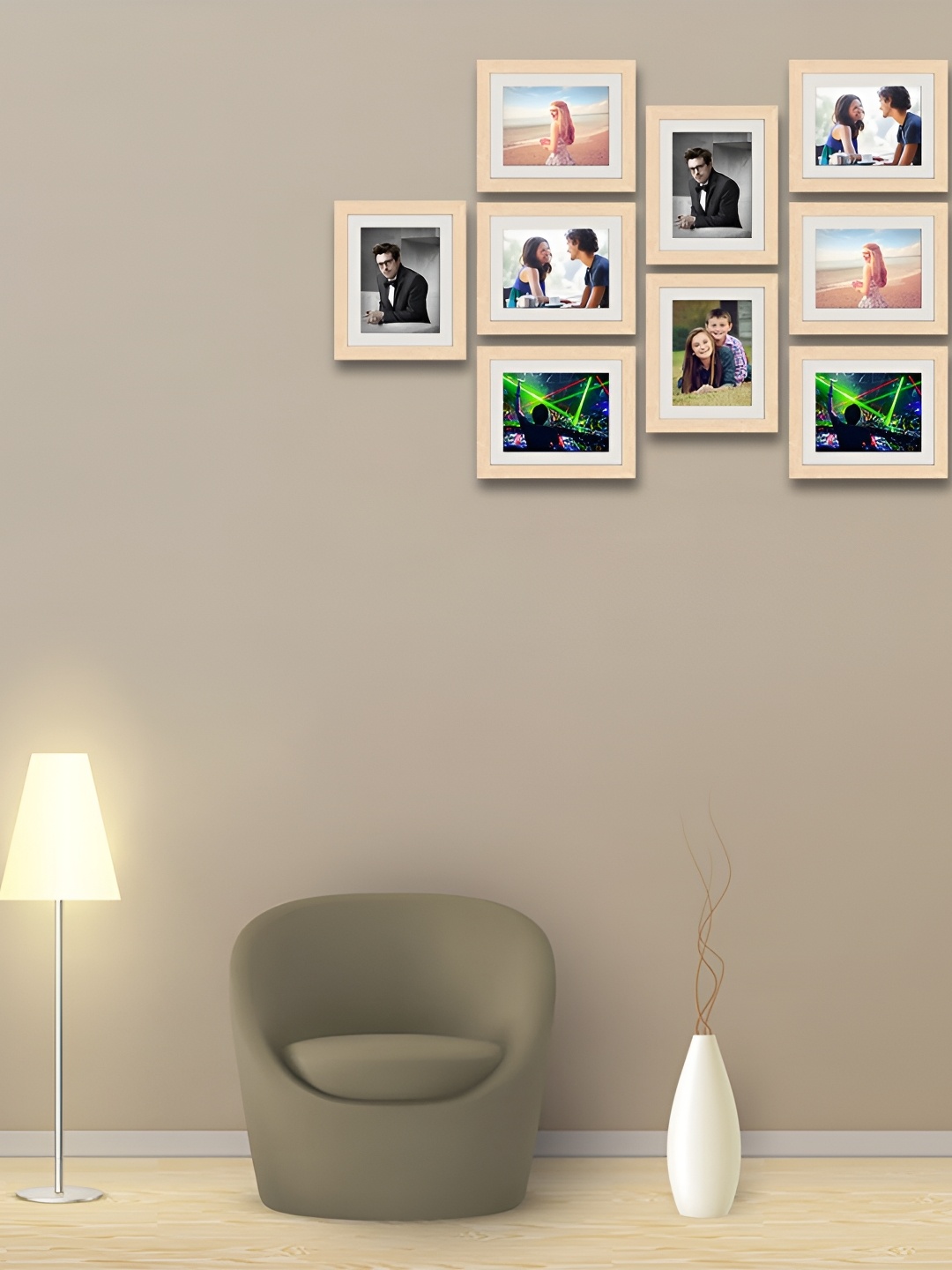 

ArtzFolio Camel Brown 10 Pieces Wooden Wall Photo Frames