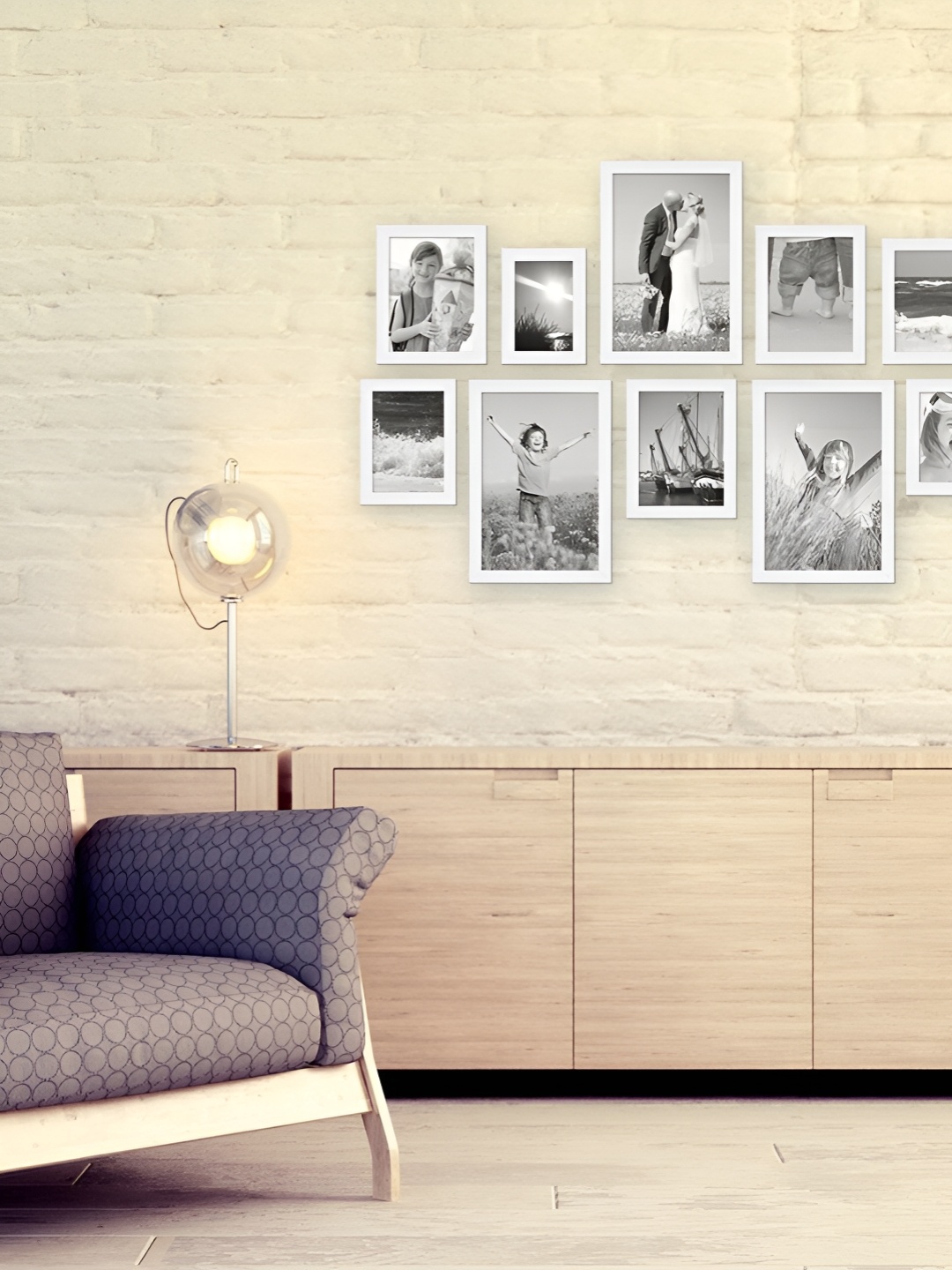 

ArtzFolio White 12Pcs Wooden Wall Photo Frames