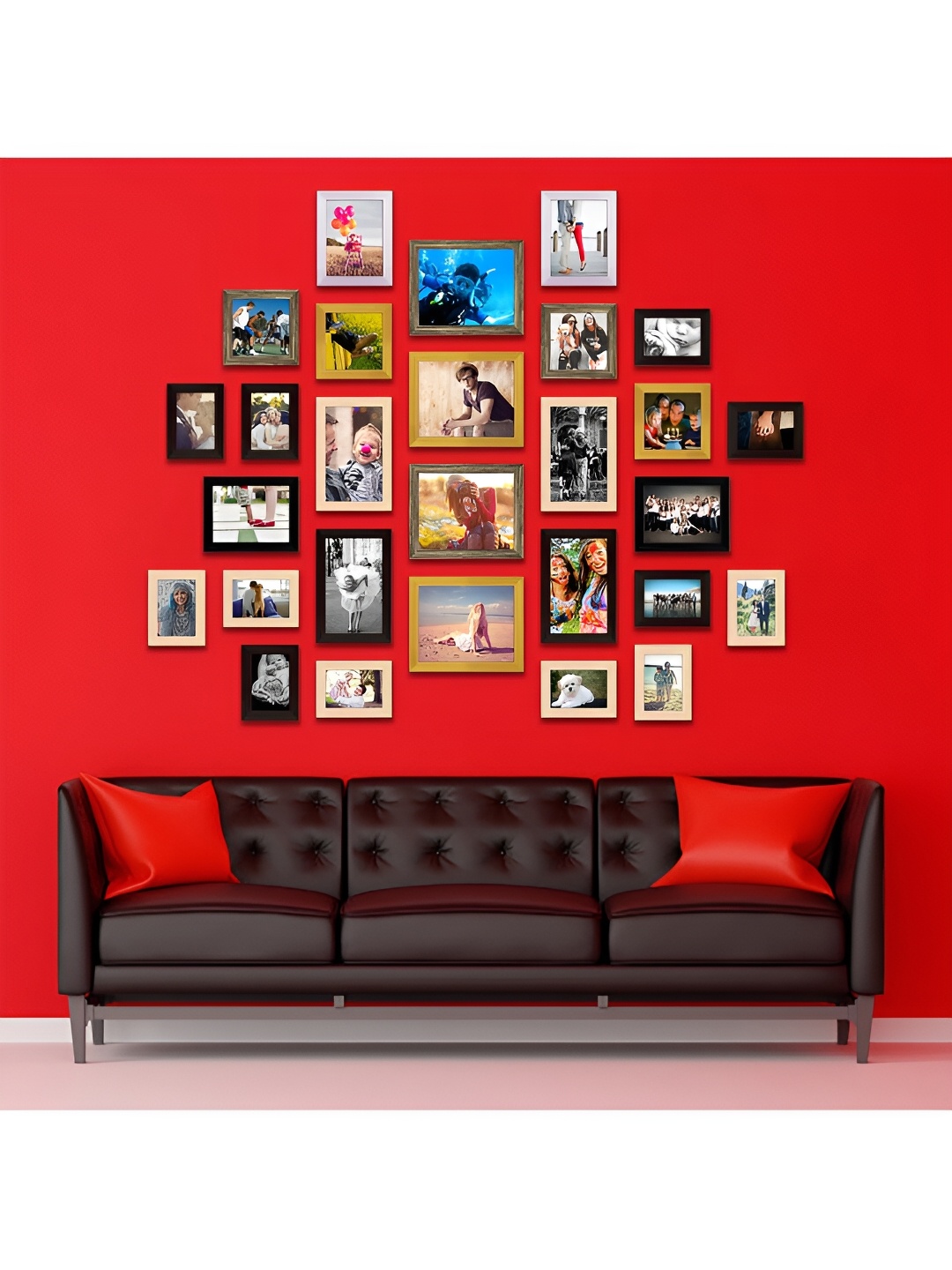 

ArtzFolio Blue & Red 28Pcs Wooden Wall Photo Frames