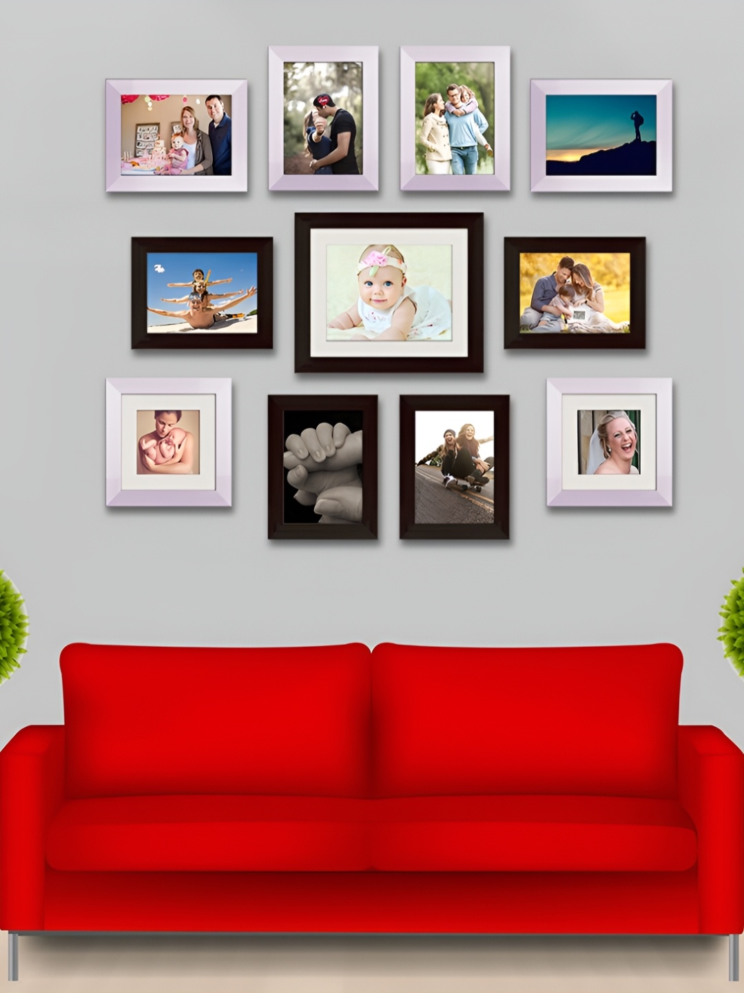 

ArtzFolio Black & Purple 11 Pieces Wooden Wall Photo Frames