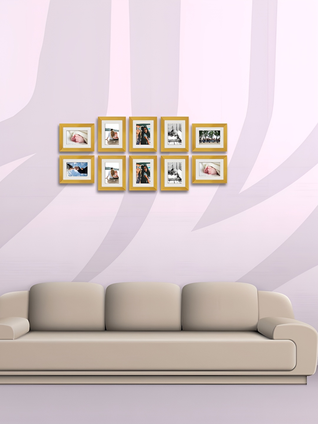 

ArtzFolio Gold Toned 10 Pieces Wooden Wall Photo Frames