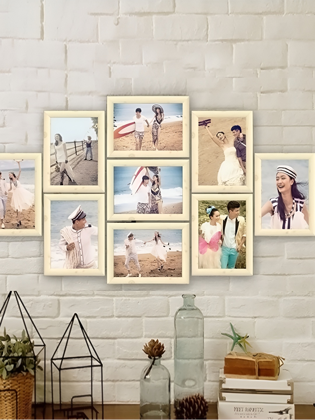 

ArtzFolio Camel Brown 9 Pieces Wooden Wall Photo Frames