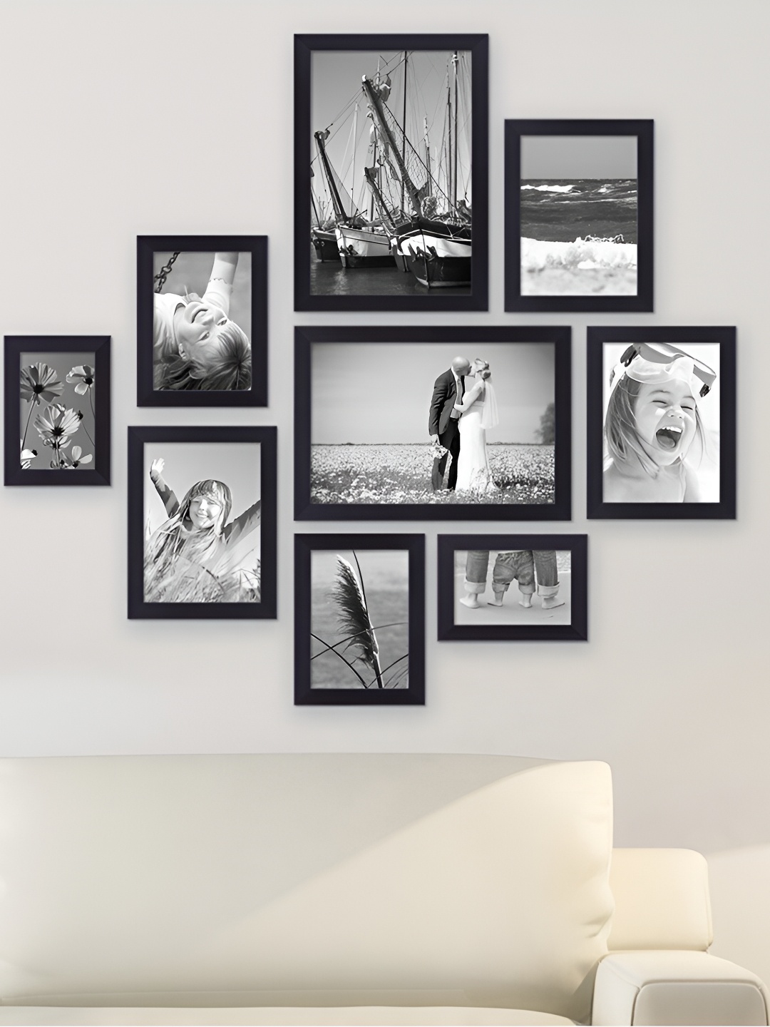 

ArtzFolio Black 9Pcs Wooden Wall Photo Frames