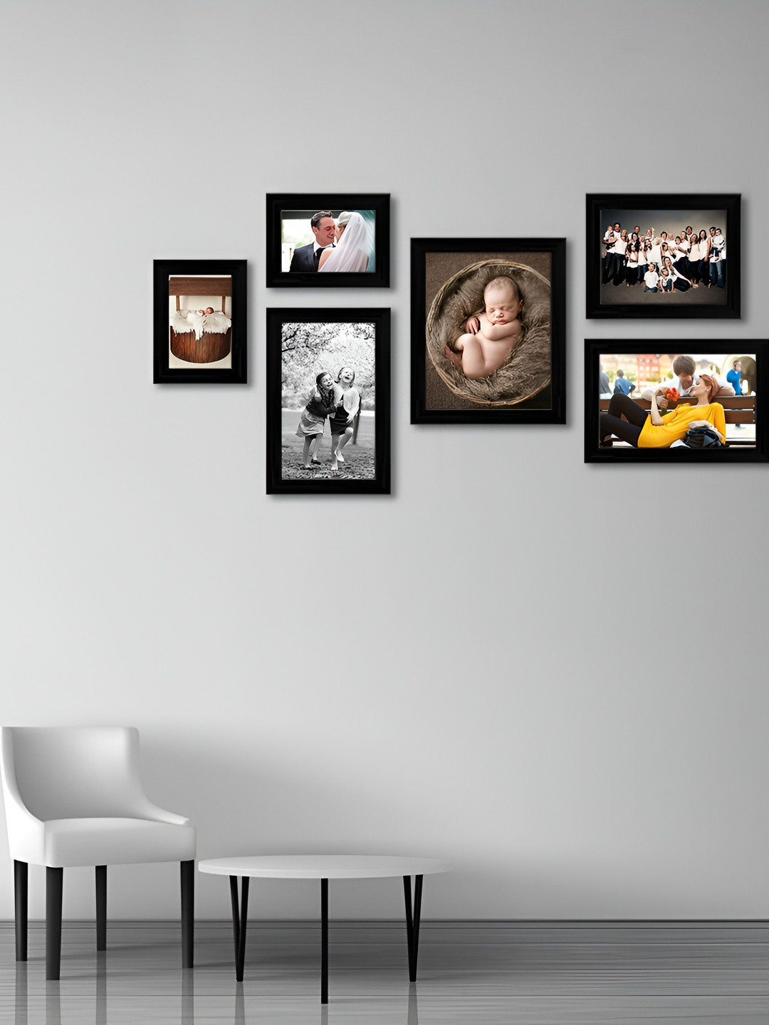 

ArtzFolio Black 6 Pieces Wooden Wall Photo Frames