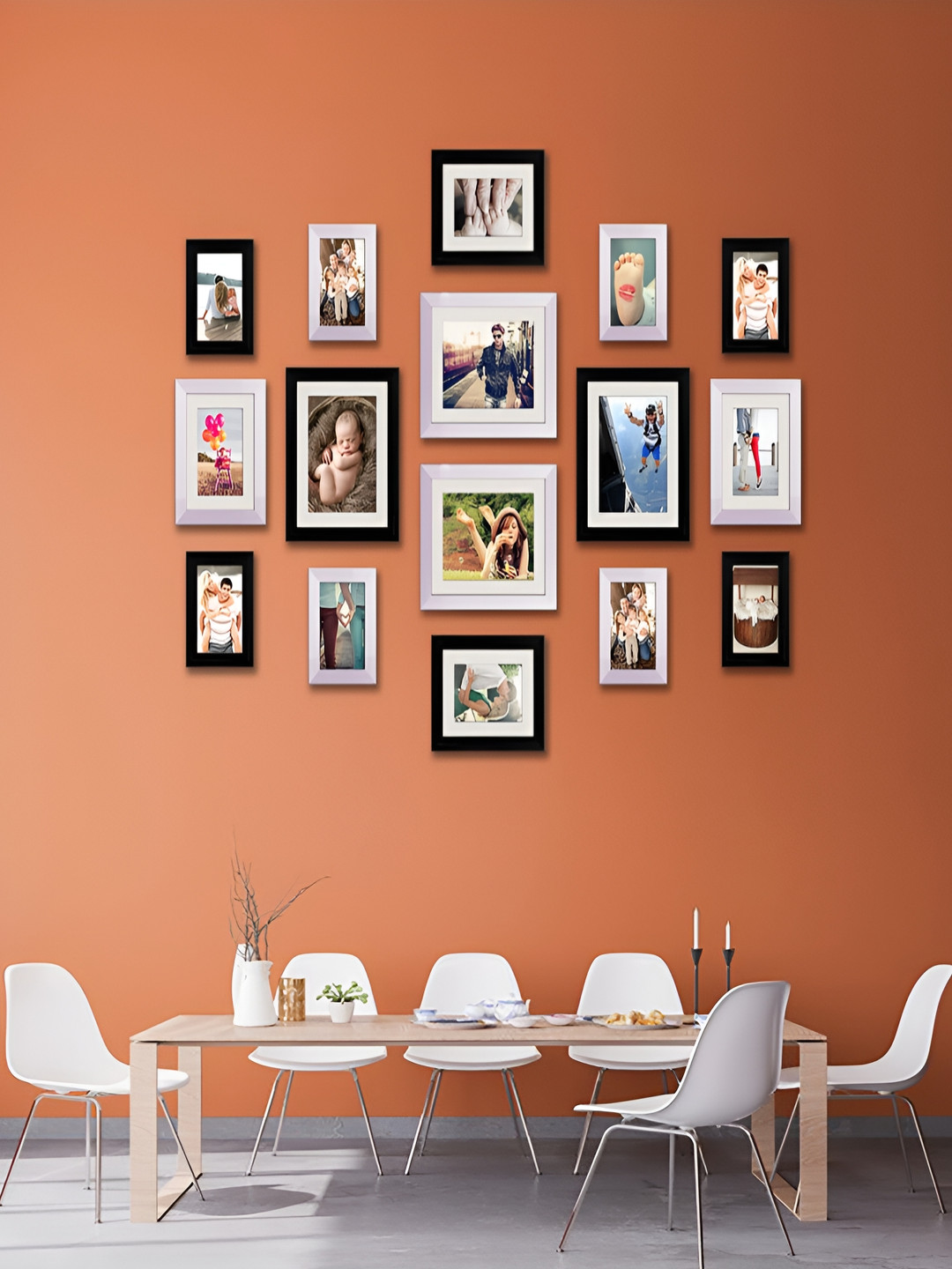 

ArtzFolio White Black 16 Pieces Wooden Wall Photo Frames