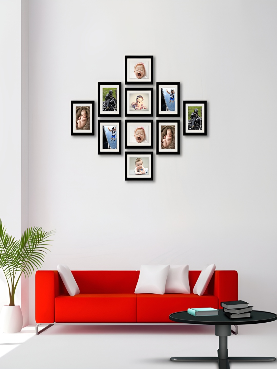 

ArtzFolio Black10Pcs Wooden Wall Photo Frames, Black