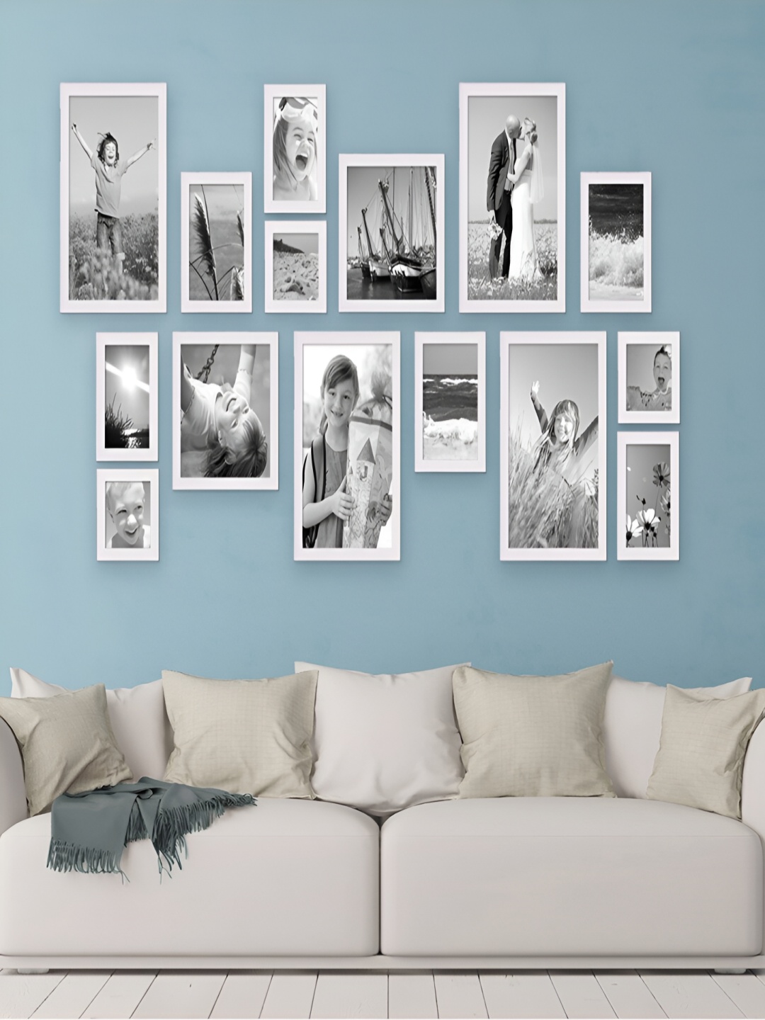 

ArtzFolio White 15 Pieces Wooden Wall Photo Frames