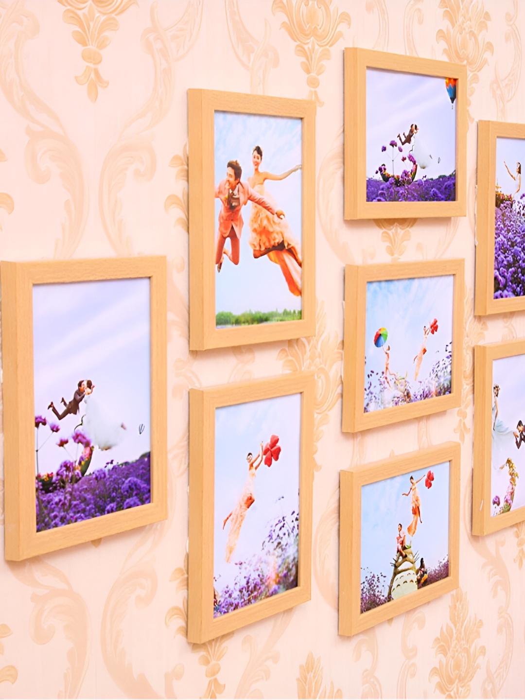 

ArtzFolio Camel Brown 9 Pieces Wooden Wall Photo Frames