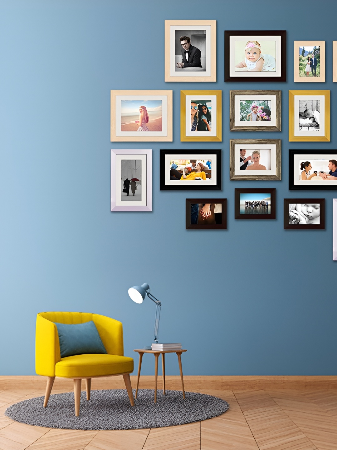 

ArtzFolio Black & Beige 18 Pieces Wooden Wall Photo Frames