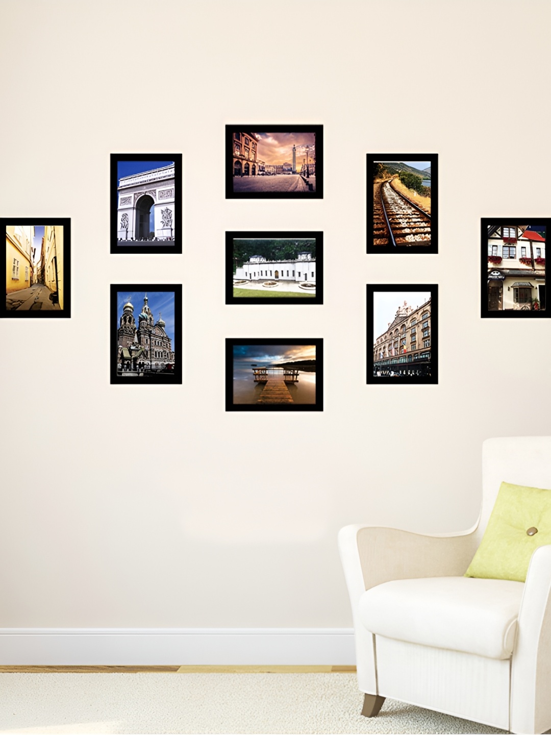 

ArtzFolio Black 9 Pieces Wooden Wall Photo Frames