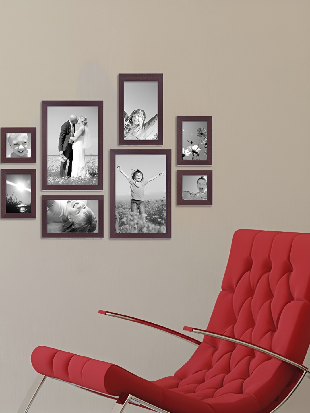 

ArtzFolio Brown 8 Pieces Wooden Wall Photo Frames