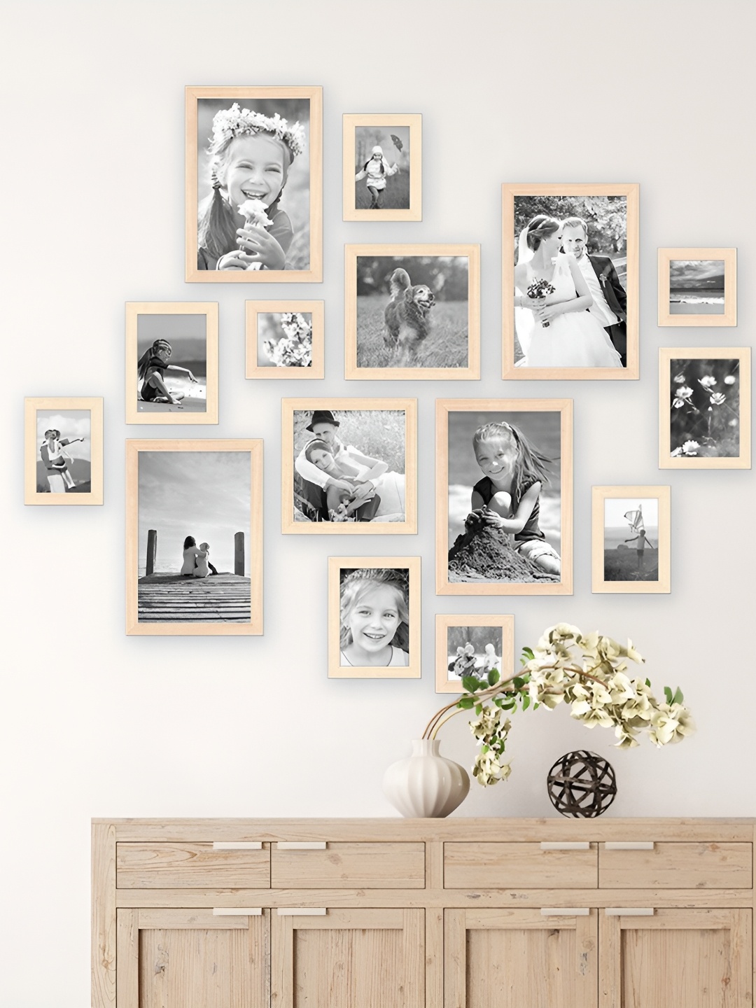 

ArtzFolio Camel Brown 15 Pieces Wooden Wall Photo Frames