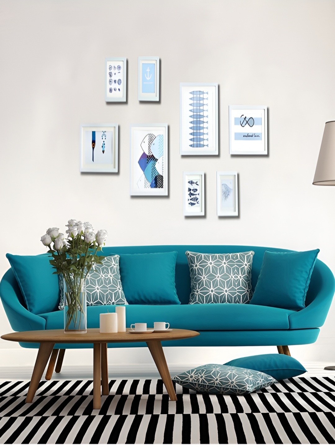 

ArtzFolio White 8 Pieces Wooden Wall Photo Frames