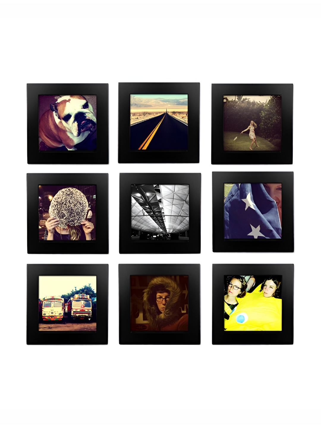 

ArtzFolio Black 9 Pieces Wooden Wall Photo Frames