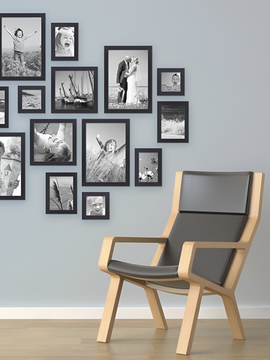 

ArtzFolio Black 15 Pieces Wooden Wall Photo Frames