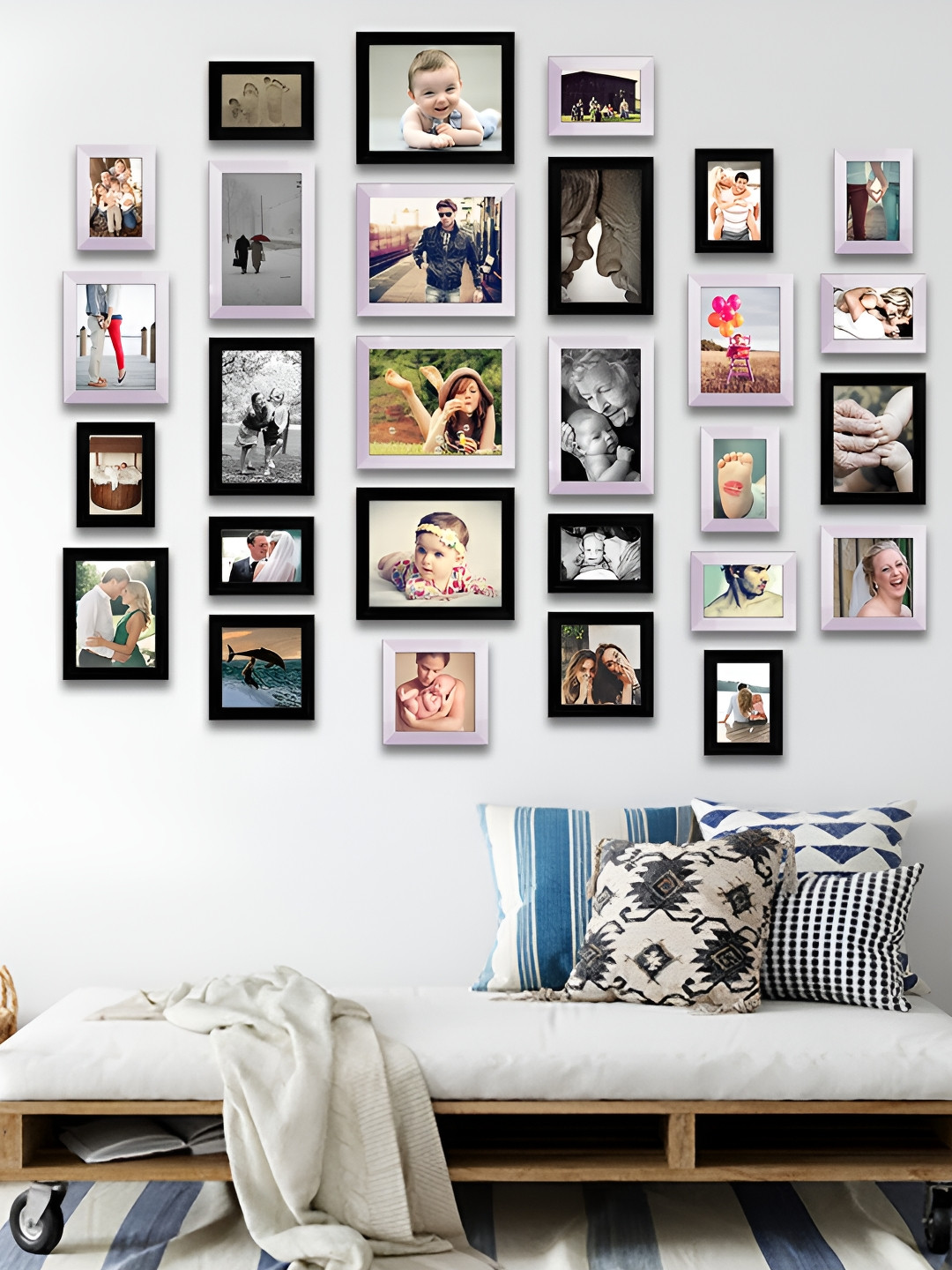 

ArtzFolio White Black 28 Pieces Wooden Wall Photo Frames