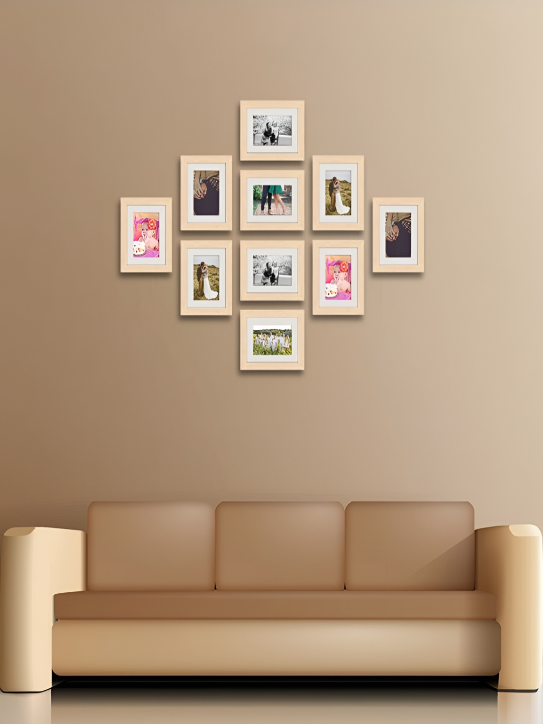 

ArtzFolio Camel Brown 10Pcs Wooden Wall Photo Frames