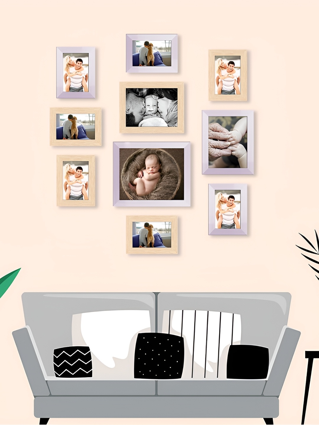 

ArtzFolio White & Brown 10Pcs Wooden Wall Photo Frames