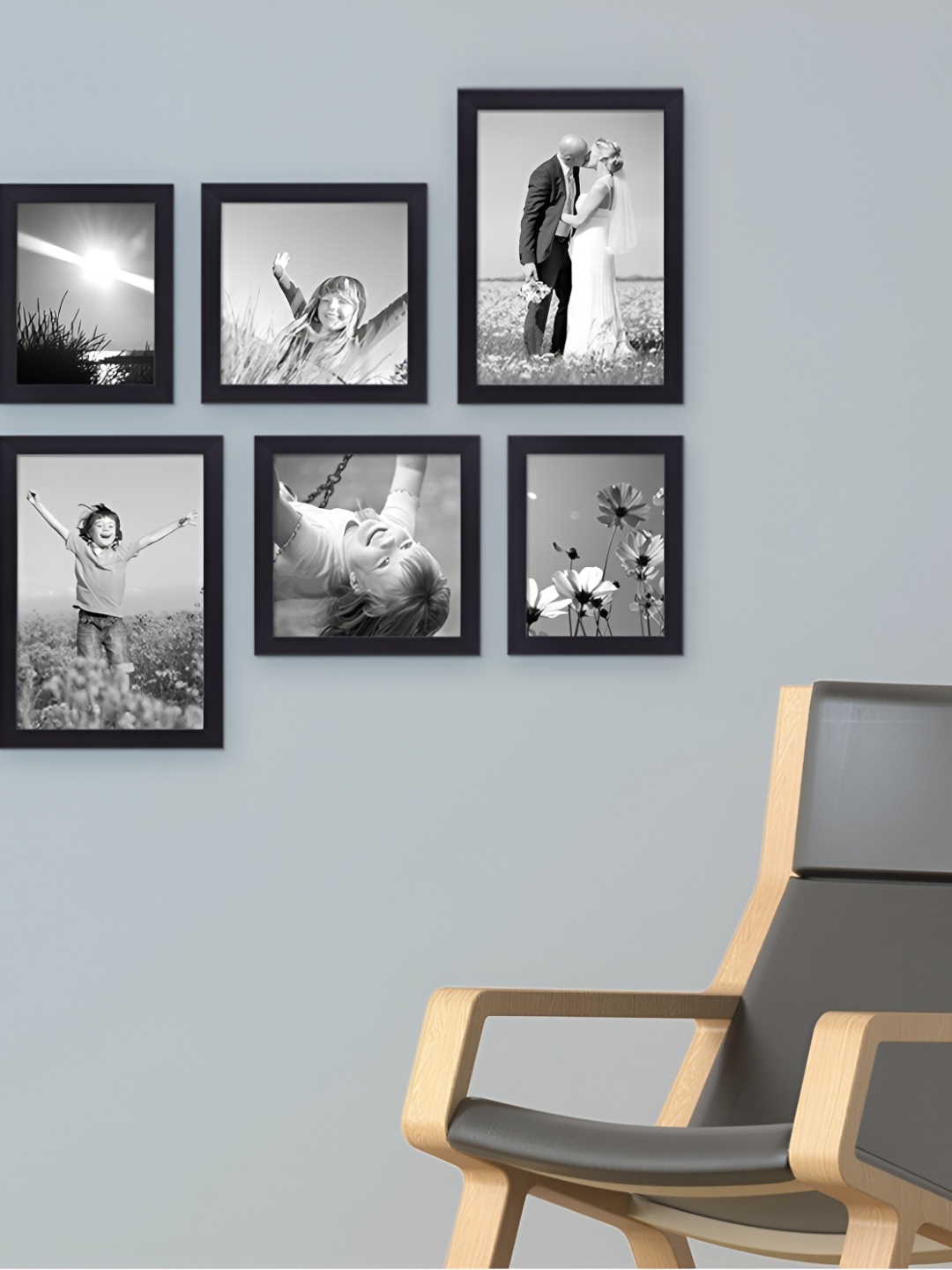 

ArtzFolio Black 6Pcs Wooden Wall Photo Frames