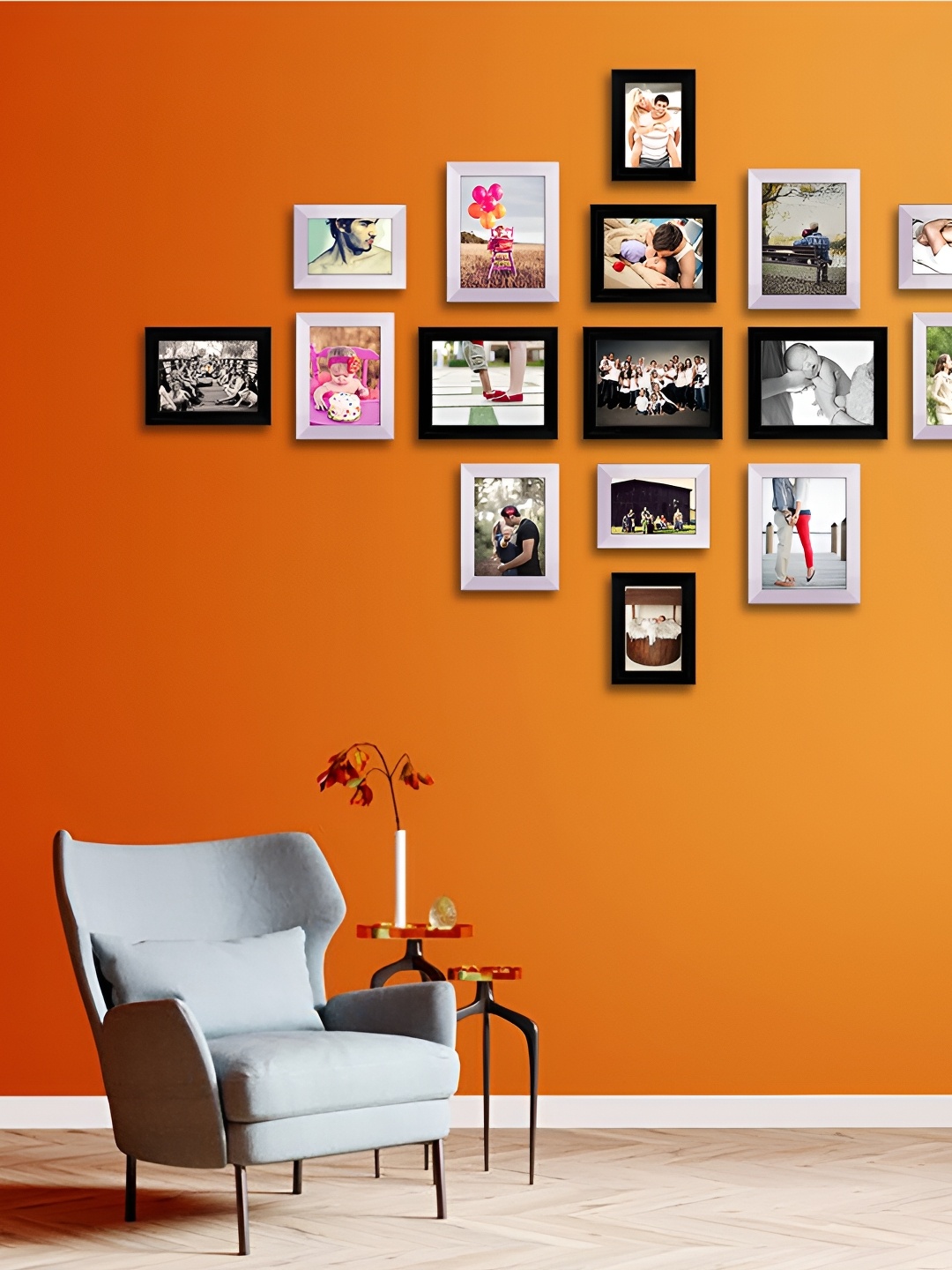 

ArtzFolio Black & White 18 Pieces Wooden Wall Photo Frames