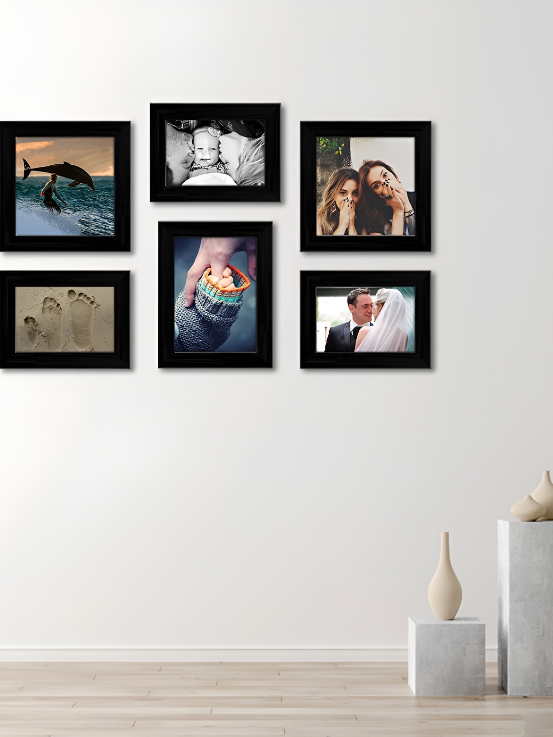 

ArtzFolio Black 6 Pieces Wooden Wall Photo Frames