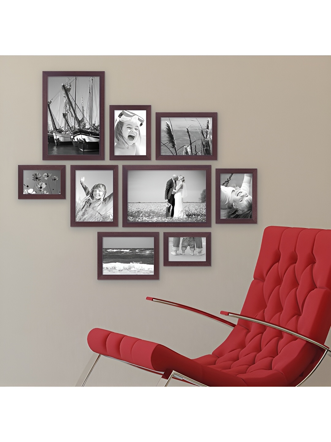 

ArtzFolio Brown 9 Pieces Wooden Wall Photo Frames