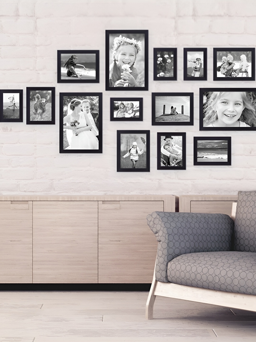

ArtzFolio Black 15 Pieces Wooden Wall Photo Frames