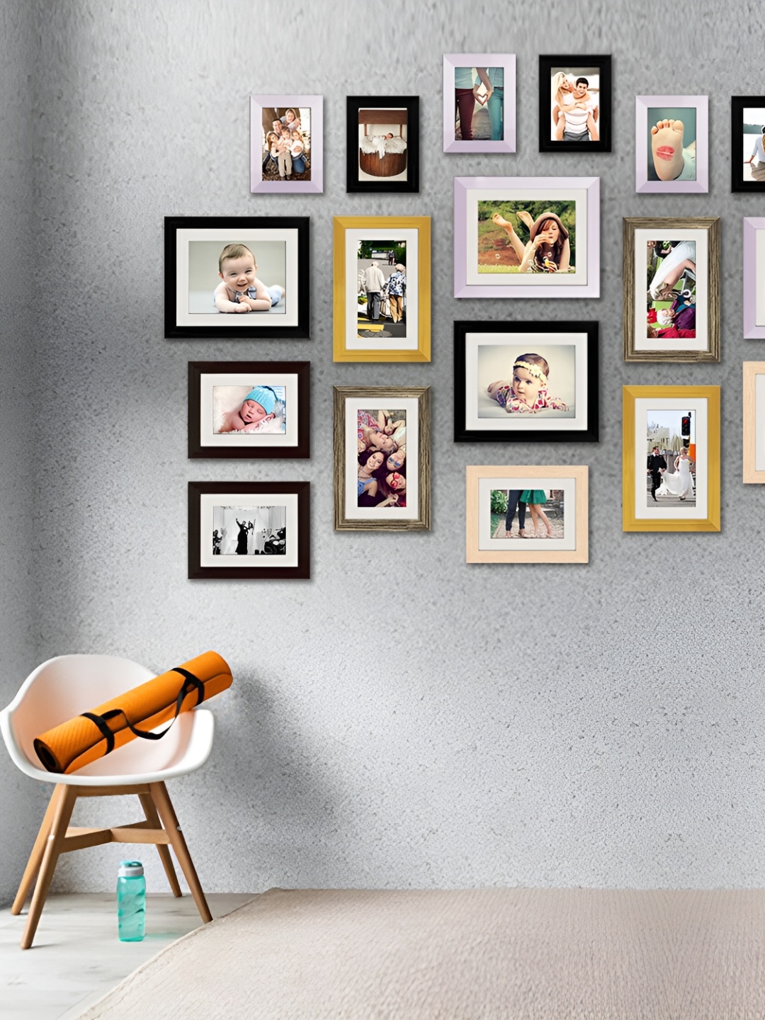 

ArtzFolio Yellow & Brown18Pcs Wooden Wall Photo Frames