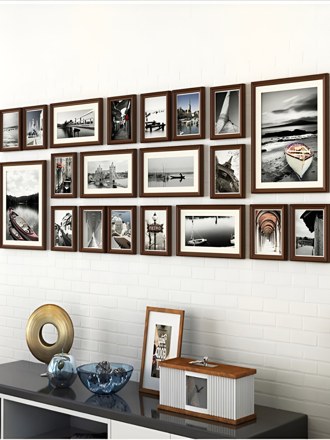 

ArtzFolio Brown 20 Pieces Wooden Wall Photo Frames