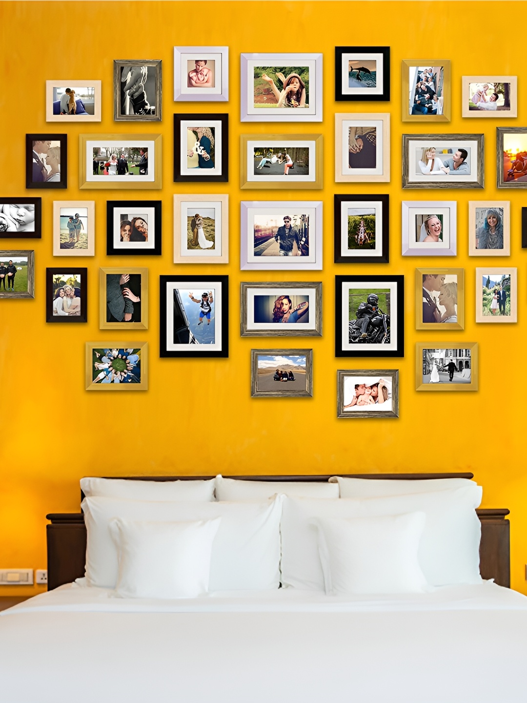

ArtzFolio Black & White 36 Pieces Wooden Wall Photo Frames