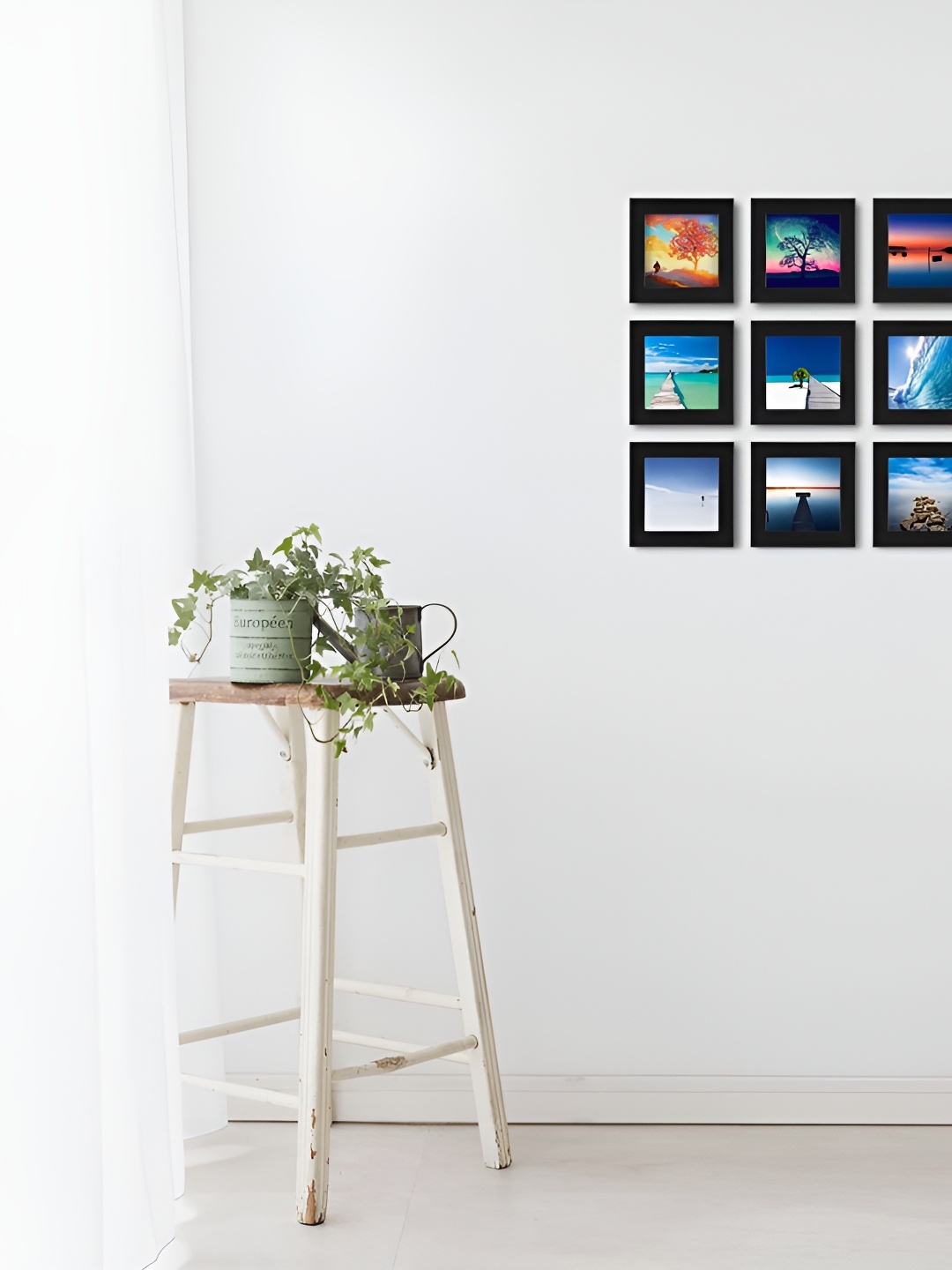 

ArtzFolio Black 9Pcs Wooden Wall Photo Frames