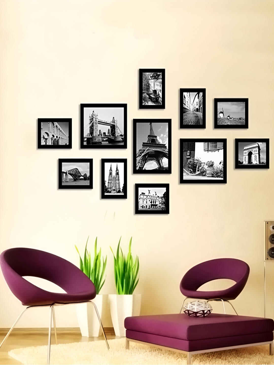 

ArtzFolio Black 11Pcs Wooden Wall Photo Frames